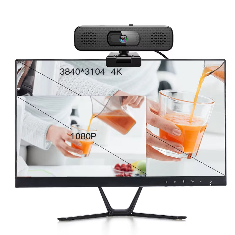 8MP Ultra HD 4K Webcam Sony Sensor Computer Laptop Web Cameras Built-In Mic & Speaker for Online Classe Meeting Live Stream