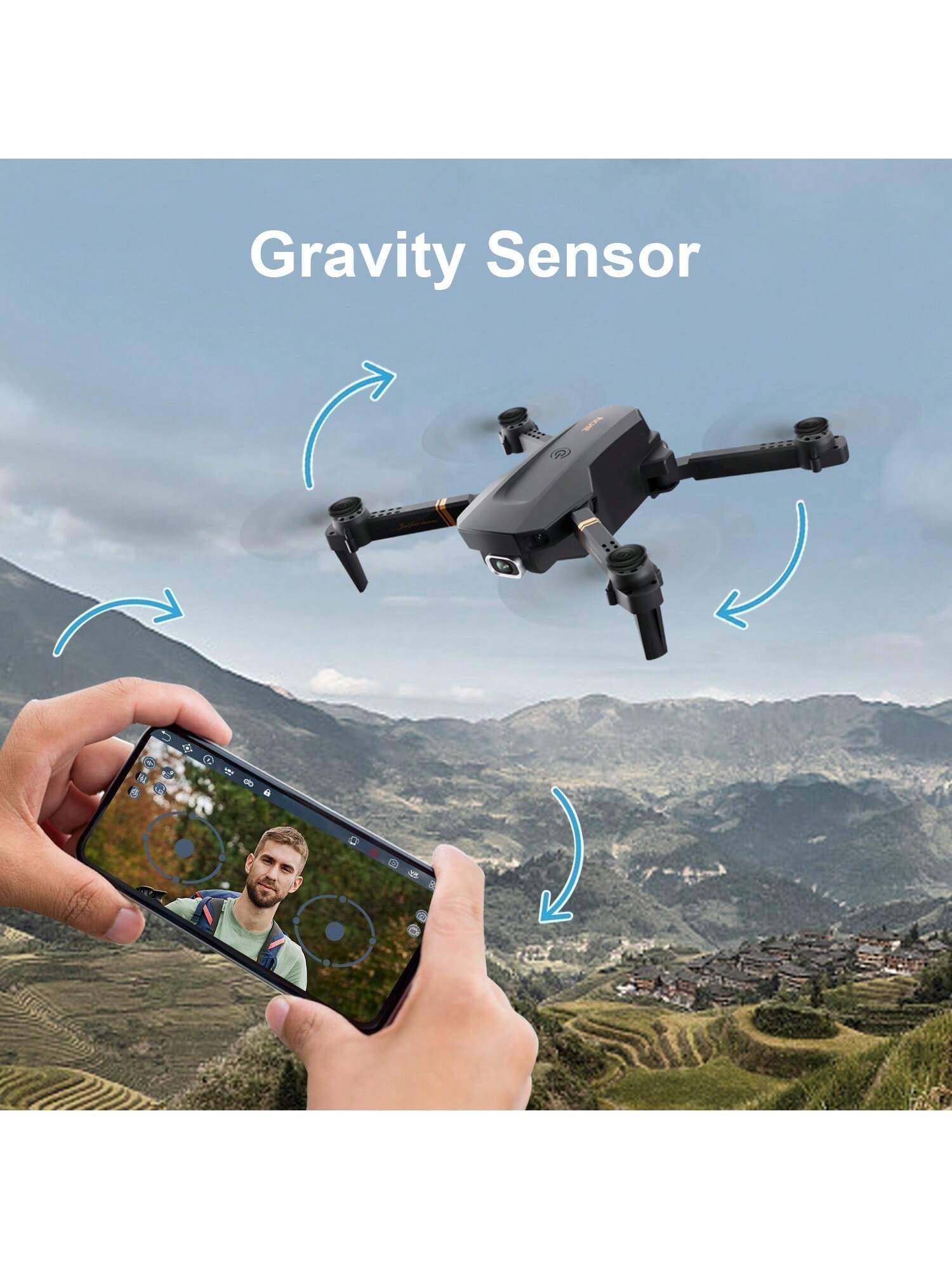 4DRC V4 Foldable Mini Drone with Camera 4K 1080P HD Drone ,3 Batteries,Drones for Adults Kids,Remote-Controlled Quadcopter,Logistics Is Randomly Sent by UPS,USPS,