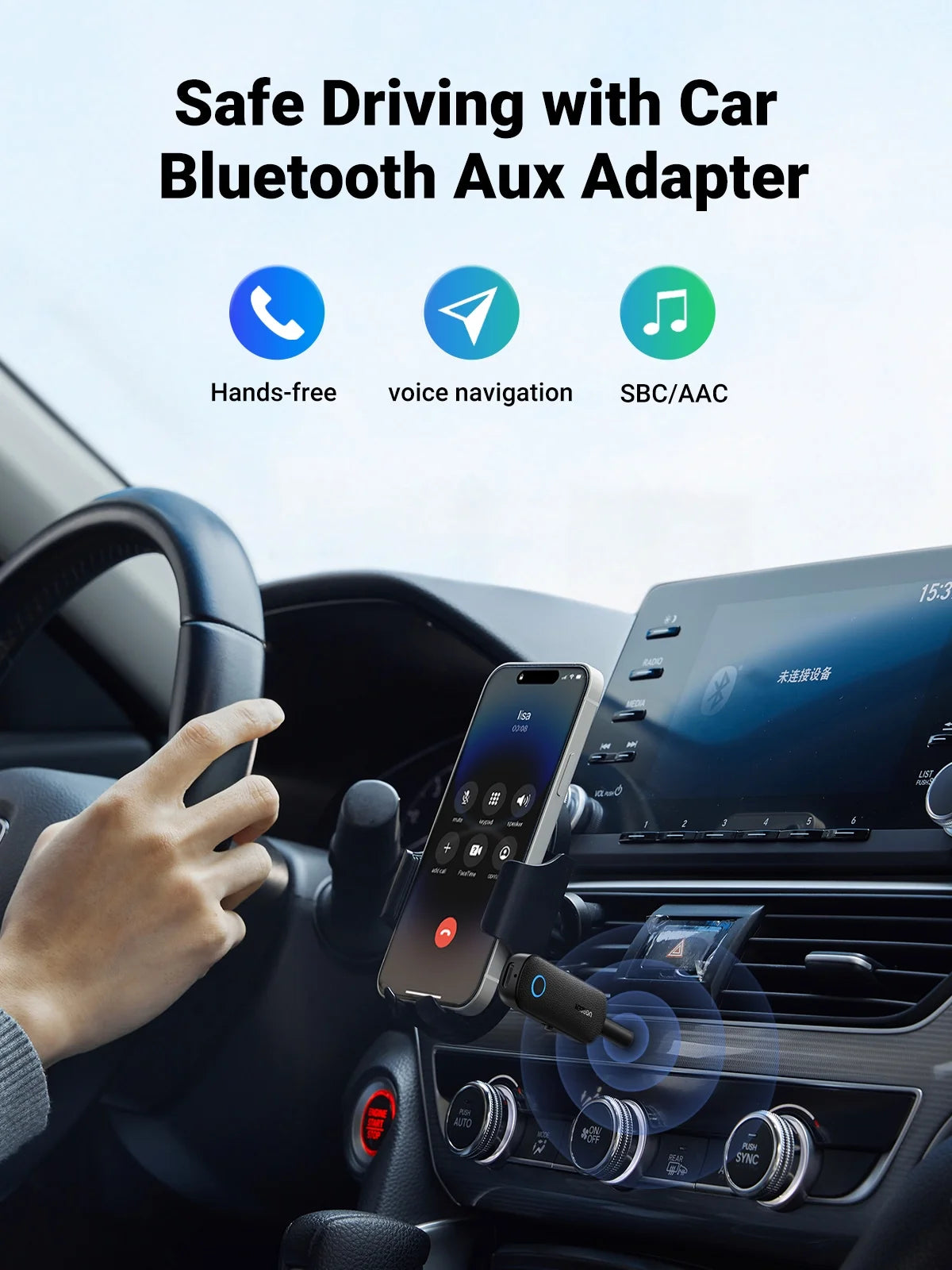 Bluetooth 5.0 Audio Transmitter and Receiver, Aux Bluetooth Adapter for TV Car Headphone