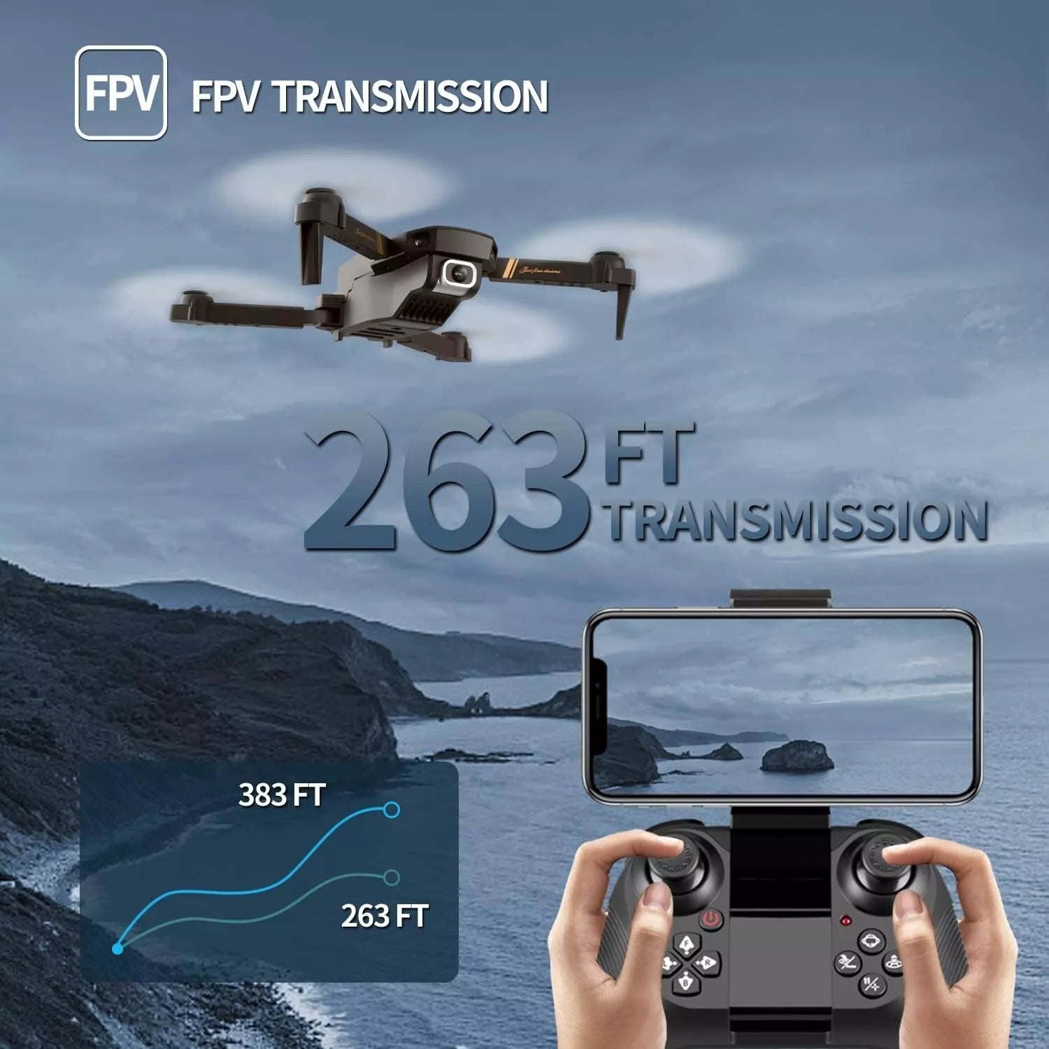 4DRC V4 Foldable Mini Drone with Camera 4K 1080P HD Drone ,3 Batteries,Drones for Adults Kids,Remote-Controlled Quadcopter,Logistics Is Randomly Sent by UPS,USPS,