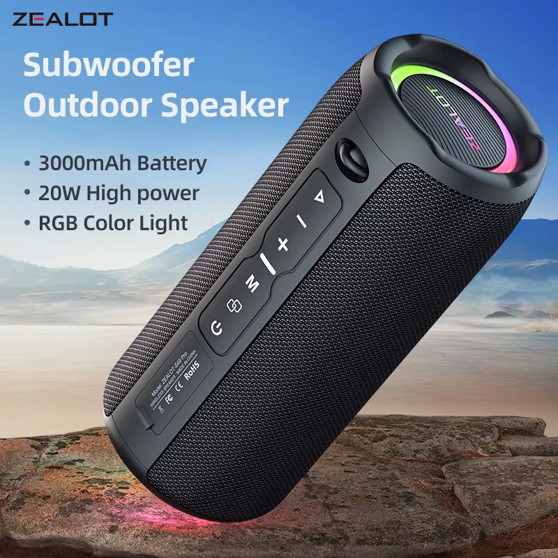 -S49PRO Portable Bluetooth Speaker 20W IPX6 Waterproof Powerful Sound Box Bass Boost Dual Pairing True Wireless Speaker