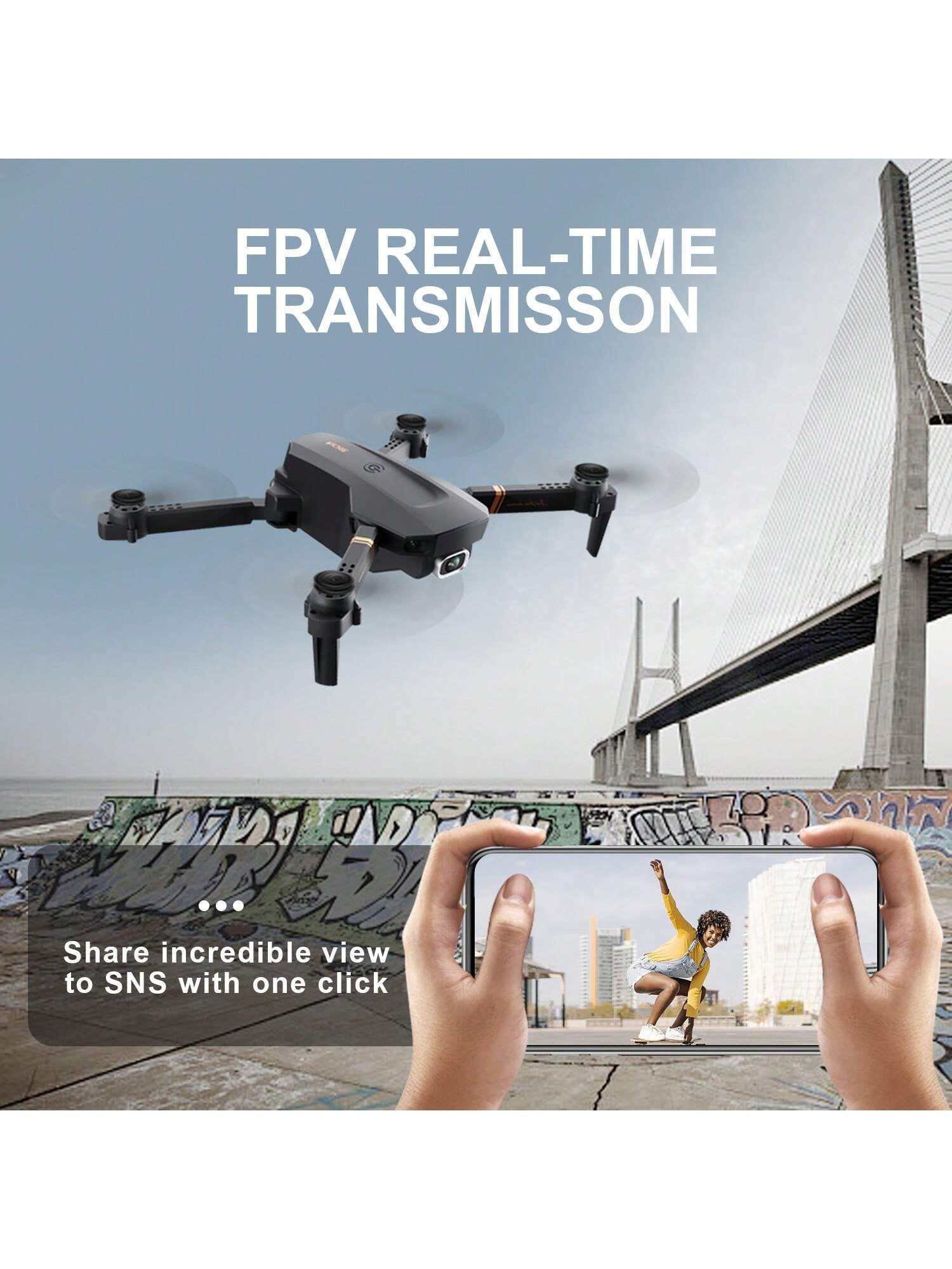 4DRC V4 Foldable Mini Drone with Camera 4K 1080P HD Drone ,3 Batteries,Drones for Adults Kids,Remote-Controlled Quadcopter,Logistics Is Randomly Sent by UPS,USPS,