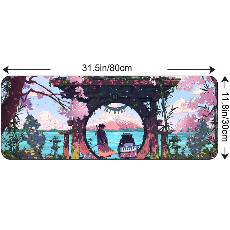 80X30Cm Large Gaming Mousepad Locking Edge Japan Landscape Anime Computer Rubber Mouse Pad Desktop Mat for Laptops for PC