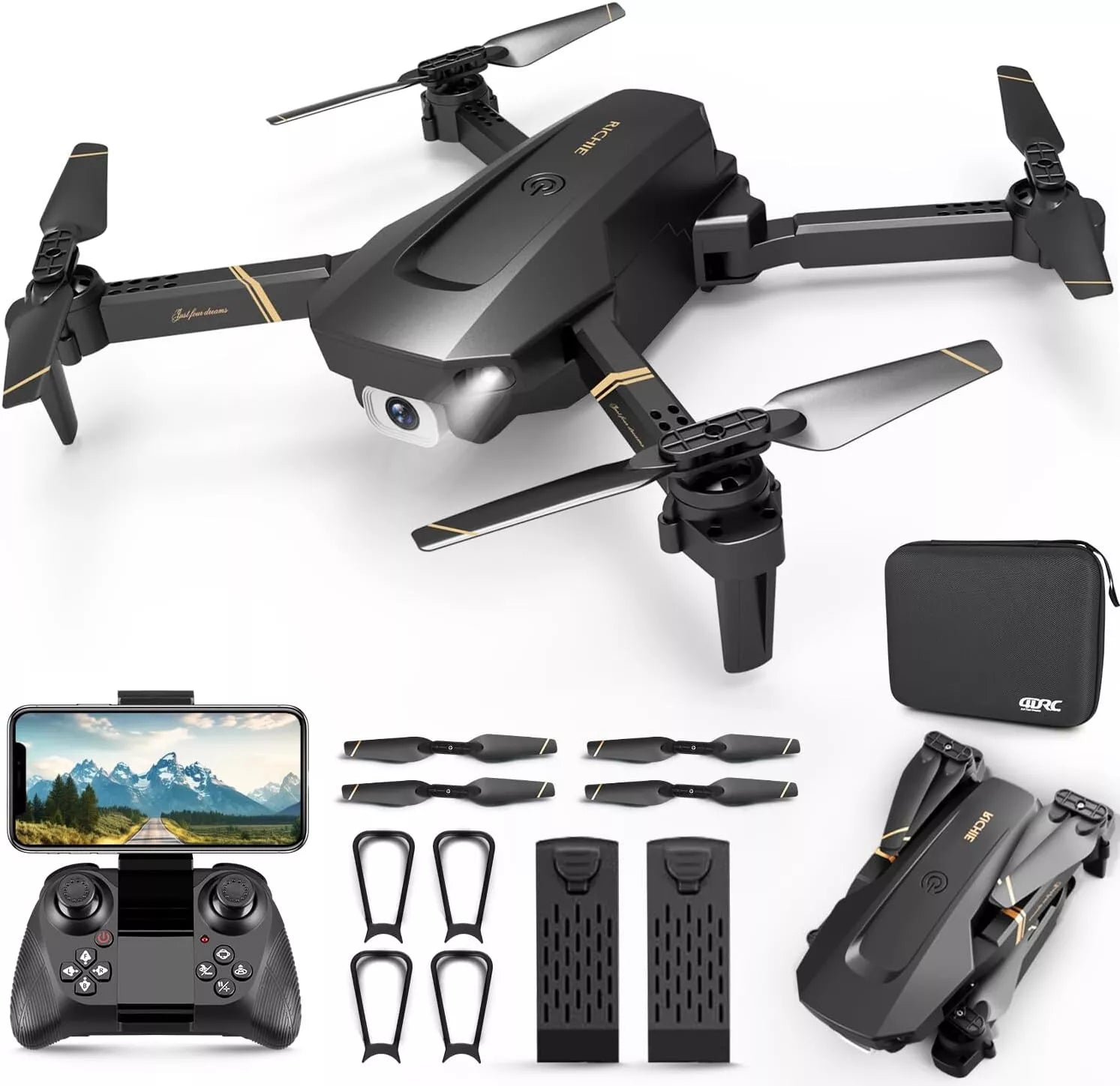 4DRC V4 Foldable Mini Drone with Camera 4K 1080P HD Drone ,3 Batteries,Drones for Adults Kids,Remote-Controlled Quadcopter,Logistics Is Randomly Sent by UPS,USPS,