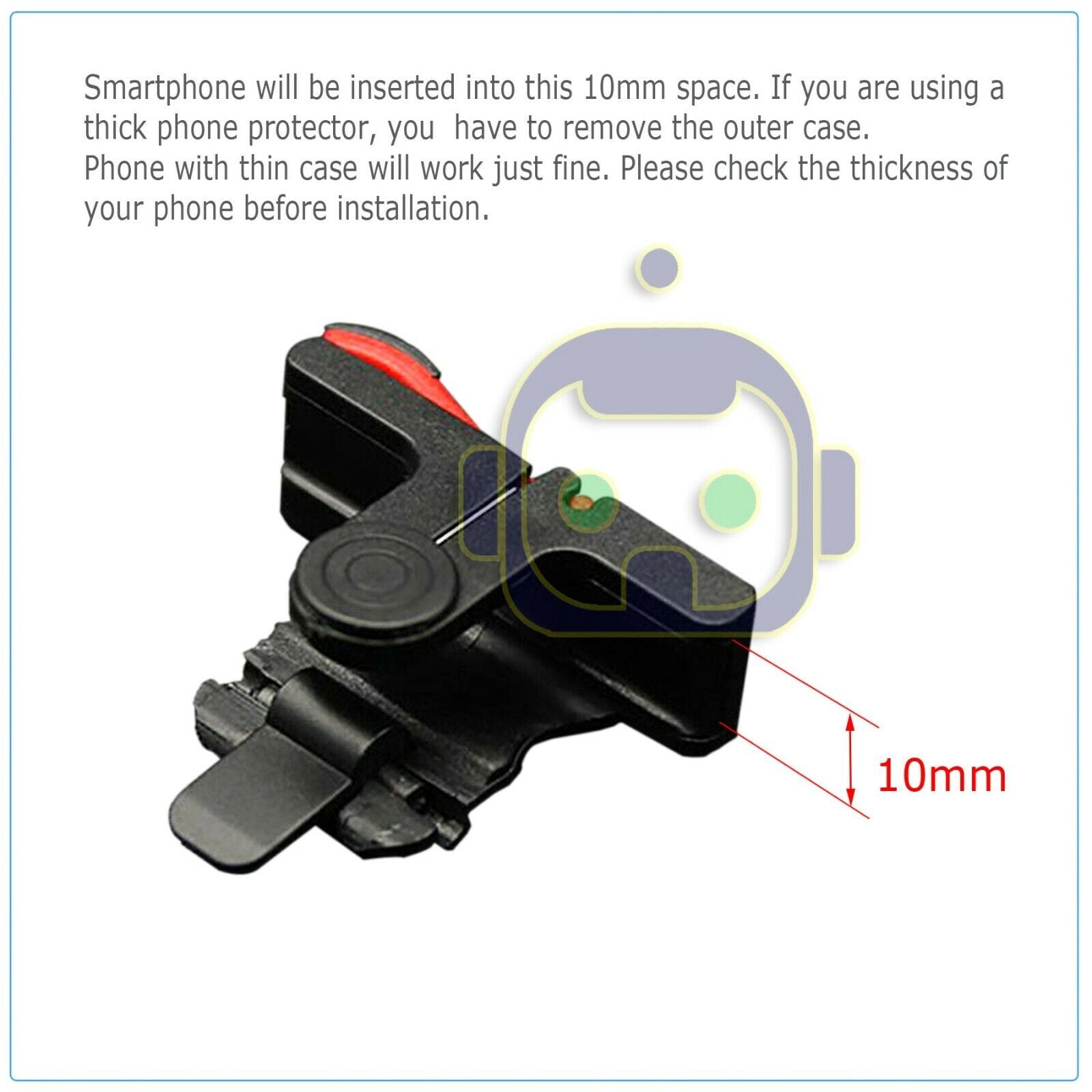 Mobile Phone Gaming Trigger Fire Button Smartphone Shooter Controller Left Right