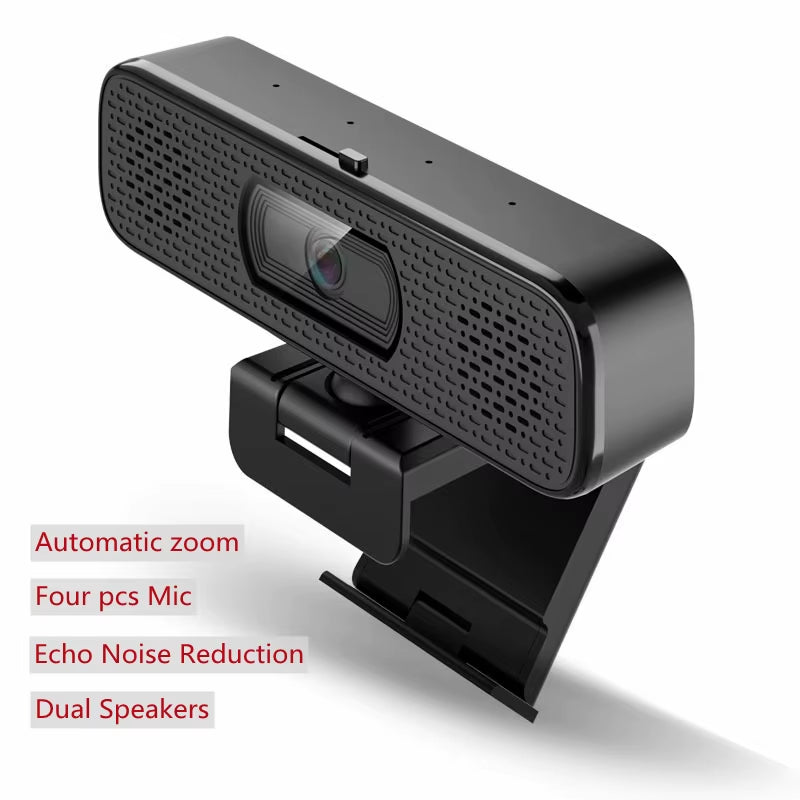 8MP Ultra HD 4K Webcam Sony Sensor Computer Laptop Web Cameras Built-In Mic & Speaker for Online Classe Meeting Live Stream