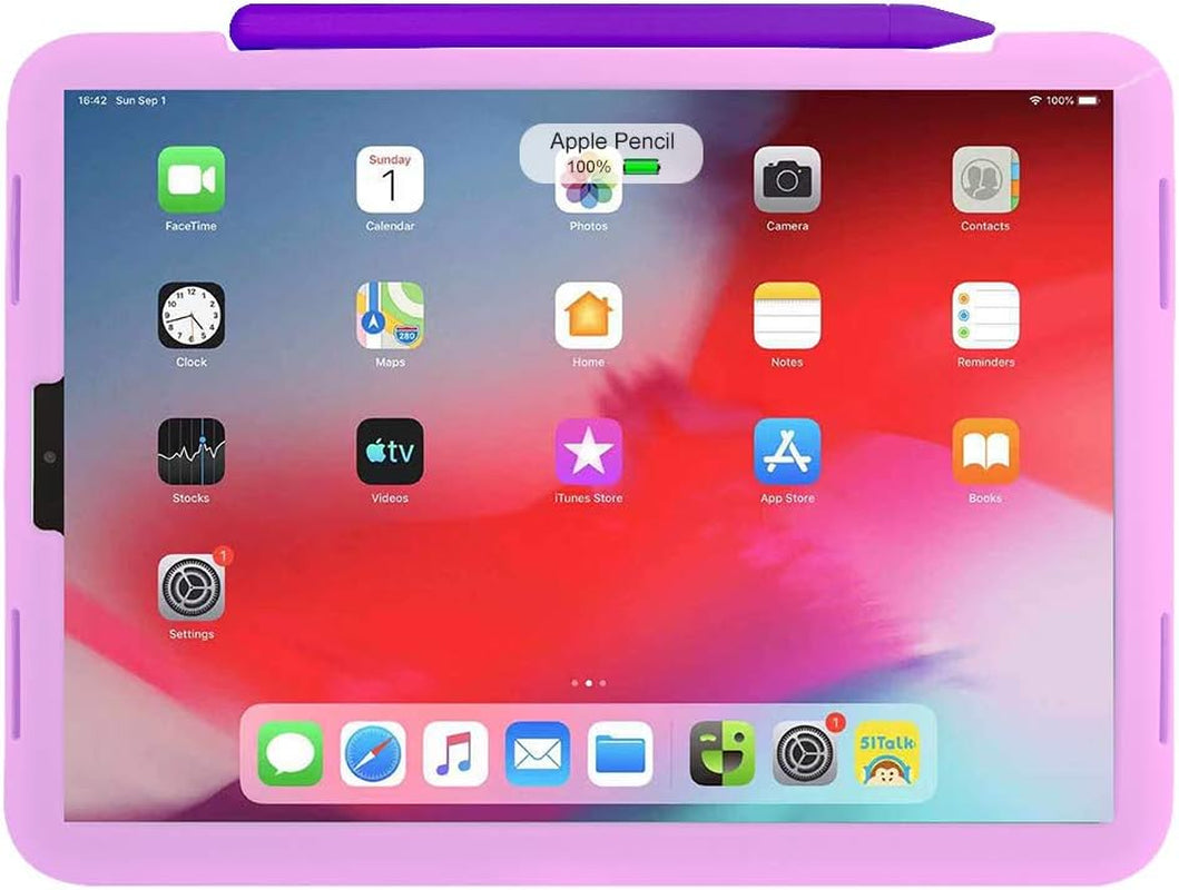 ZALU Compatible with Apple Pencil (2Nd Generation), Fully Protection Silicone Case Sleeve Holder Grip + Nib Cover (Purple)