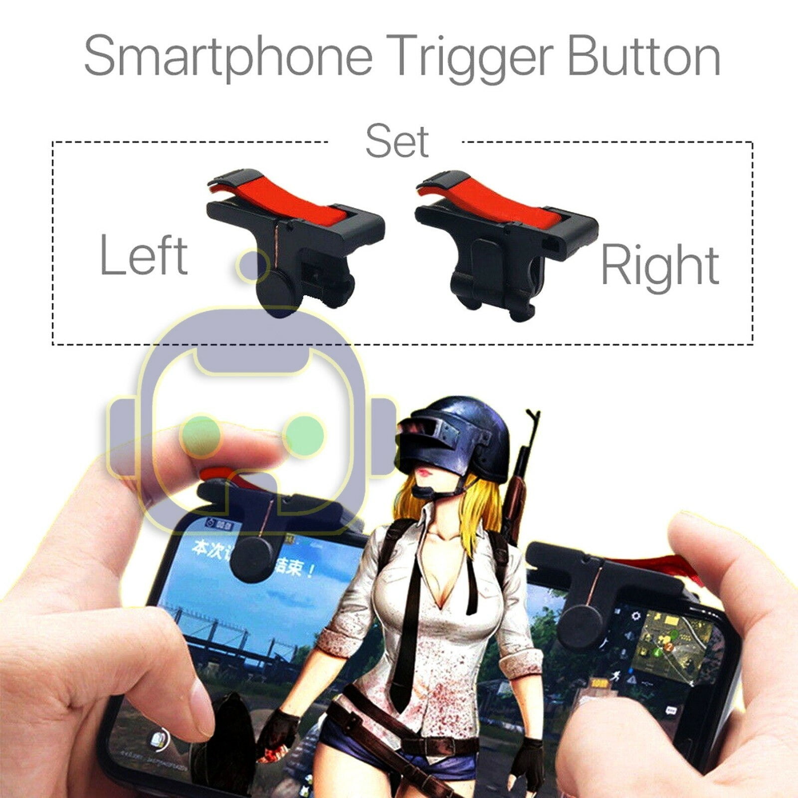 Mobile Phone Gaming Trigger Fire Button Smartphone Shooter Controller Left Right