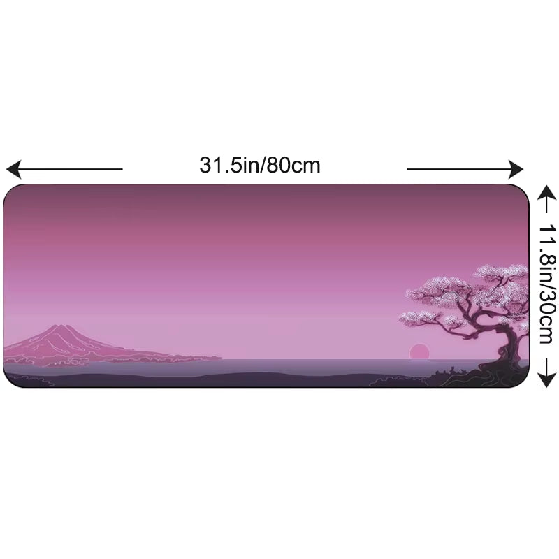 80X30Cm Large Gaming Mousepad Locking Edge Japan Landscape Anime Computer Rubber Mouse Pad Desktop Mat for Laptops for PC