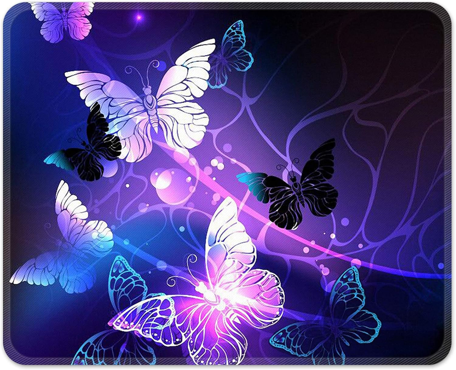 Gaming Mouse Pad, Art Butterflies Square Mousepads Portable Non-Slip Rubber Base Office Decor Wireless Mouse Pad for Gaming, Working, Studying