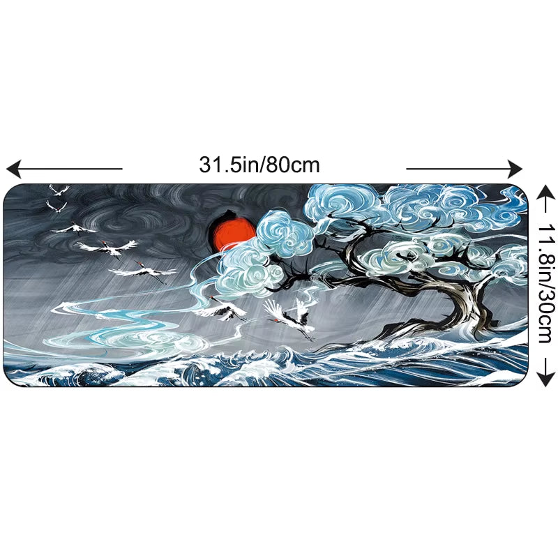 80X30Cm Large Gaming Mousepad Locking Edge Japan Landscape Anime Computer Rubber Mouse Pad Desktop Mat for Laptops for PC
