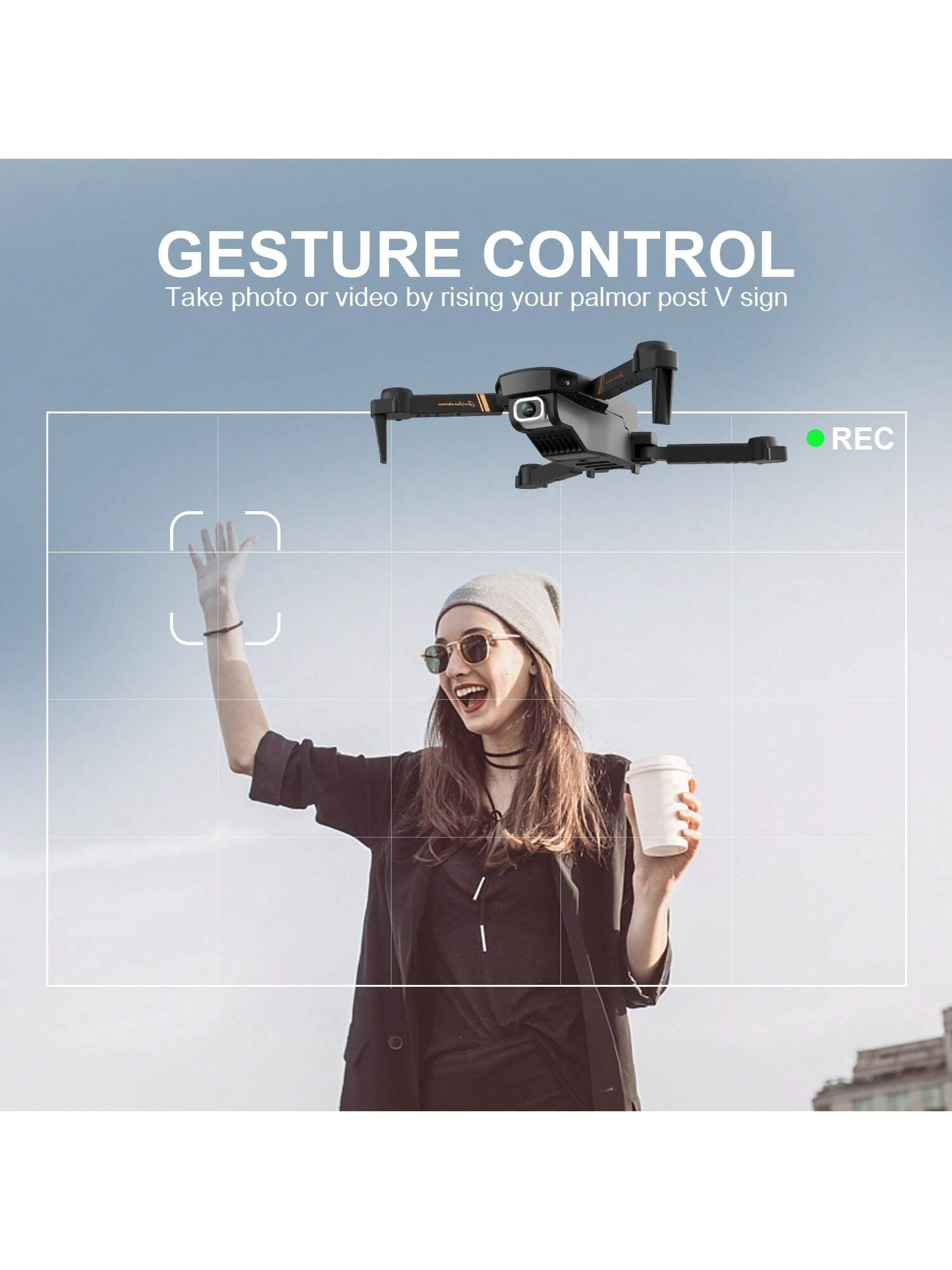 4DRC V4 Foldable Mini Drone with Camera 4K 1080P HD Drone ,3 Batteries,Drones for Adults Kids,Remote-Controlled Quadcopter,Logistics Is Randomly Sent by UPS,USPS,