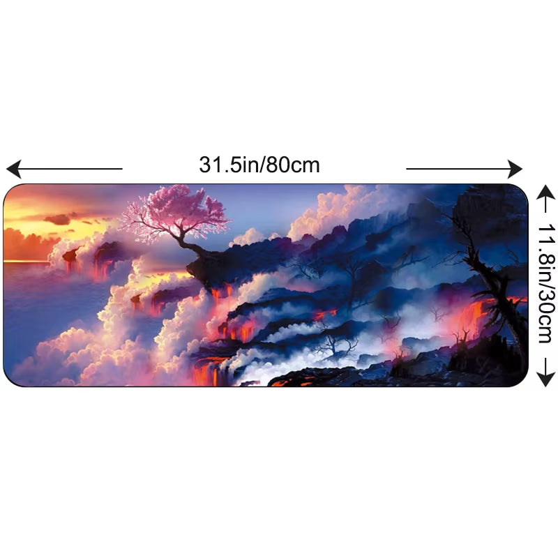 80X30Cm Large Gaming Mousepad Locking Edge Japan Landscape Anime Computer Rubber Mouse Pad Desktop Mat for Laptops for PC