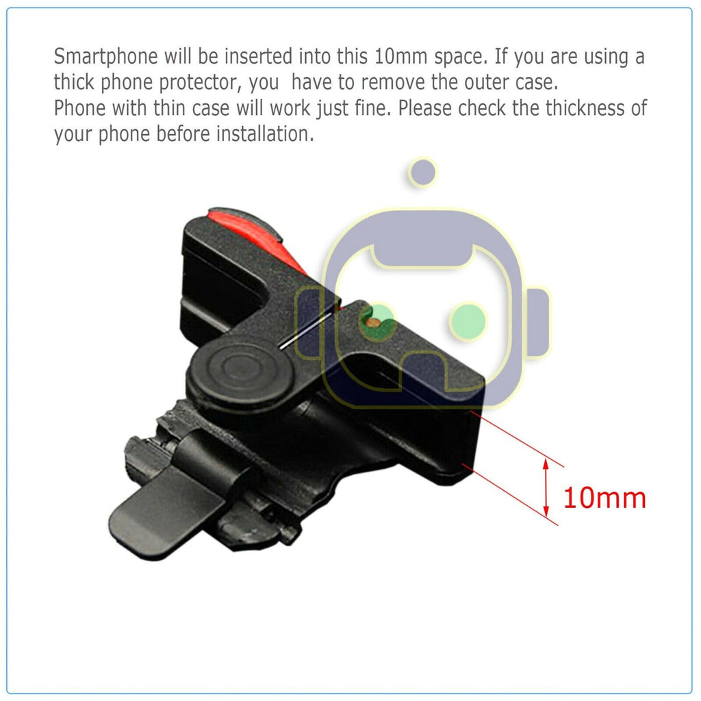 Mobile Phone Gaming Trigger Fire Button Smartphone Shooter Controller Left Right