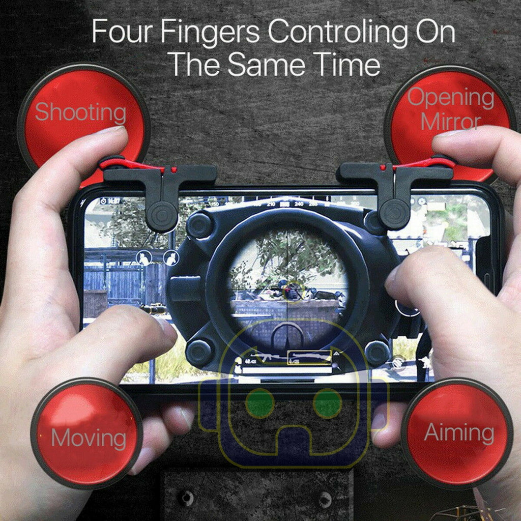 Mobile Phone Gaming Trigger Fire Button Smartphone Shooter Controller Left Right